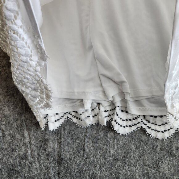 Lilly Pulitzer Parigi Skort Romper Resort White Scalloped Lace Mini Dress M NWT - Picture 8 of 12